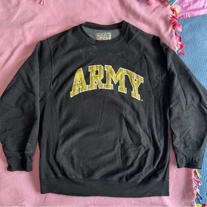 Steve & Barry's Black Crewneck Sweater with Yellow Army Logo